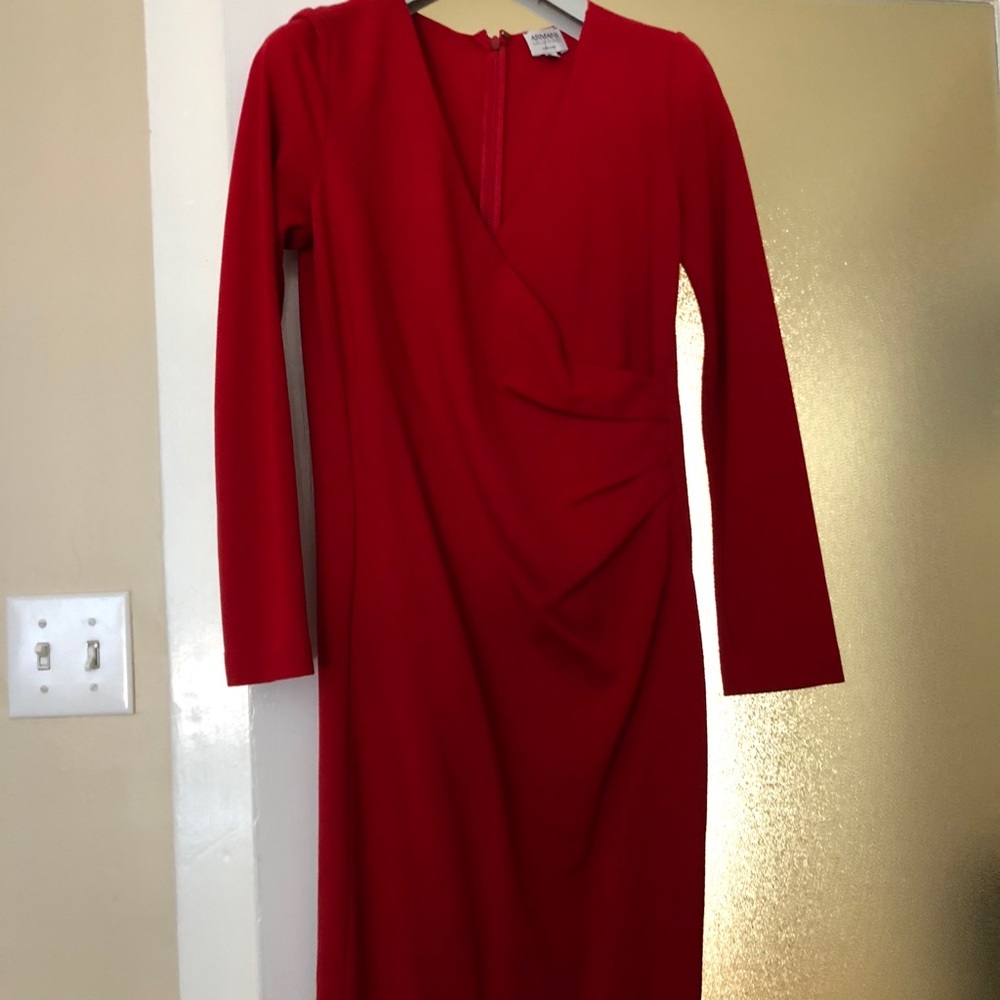Red Long Sleeve Giorgio Armani Dress Size 0